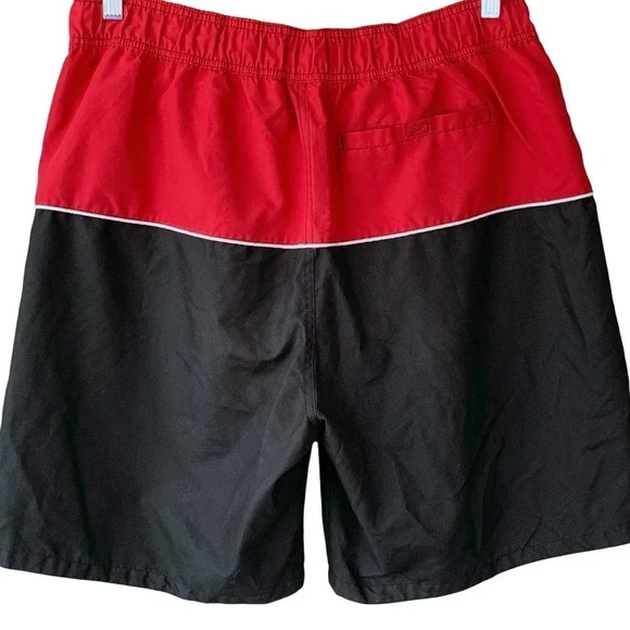 DreamWave Swim Trunks Board Shorts Size L Colorblock Black Red Brief Build In - Picture 2 of 14